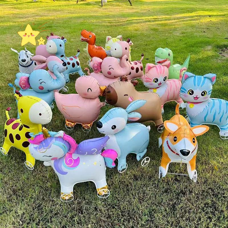 [JBTH] 4D การ์ตูนฟอยล์บอลลูนช้างขาตั้งบอลลูนเดินล้อสําหรับเด็กตกแต่งงานเลี้ยงวันเกิด Baby Shower [JB]