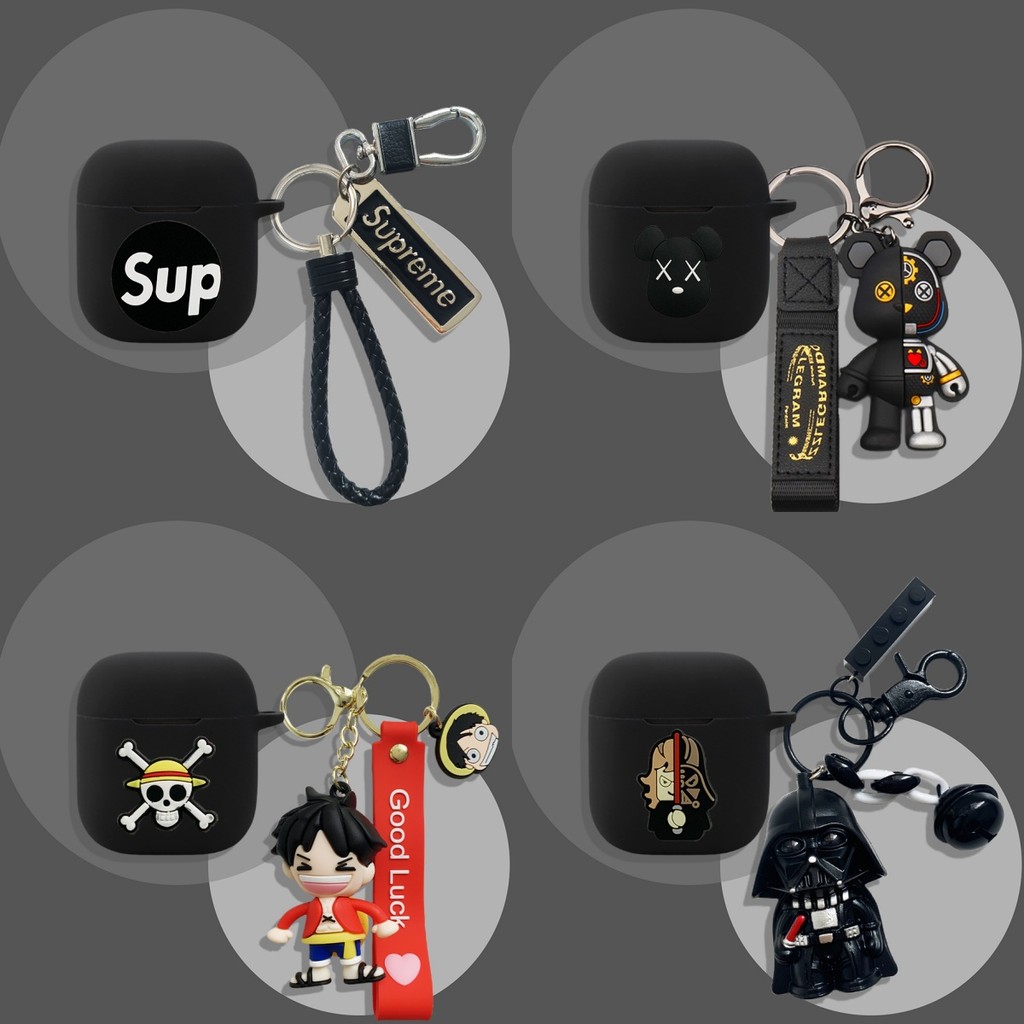 for Marshall Minor IV Case Cute Pokémon Pikachu Luffy Silicone Soft Case Suitable for Marshall Minor III Shockproof Shell Protective Sleeve Cartoon Bear Keychain Pendant