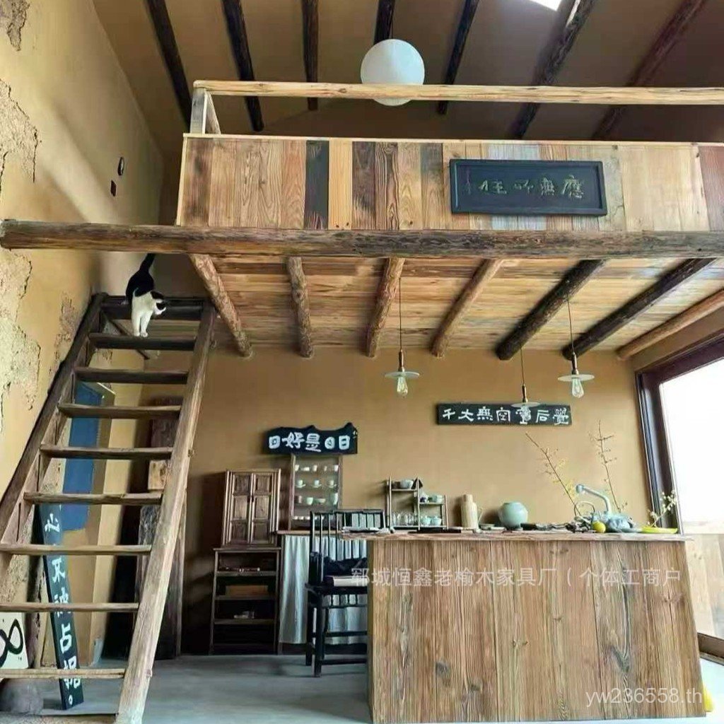 Pedal Log Board Shop Distressed ตกแต่ง Weathered กระดานไม้ชั้นเก่าประตูเก่า Elm RAKS