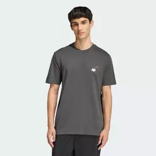 adidas ไลฟ์สไตล์ เสื้อยืดพิมพ์ลาย COFFEE CAFE CHEESECAKE ผู้ชาย สีเทา KB2499