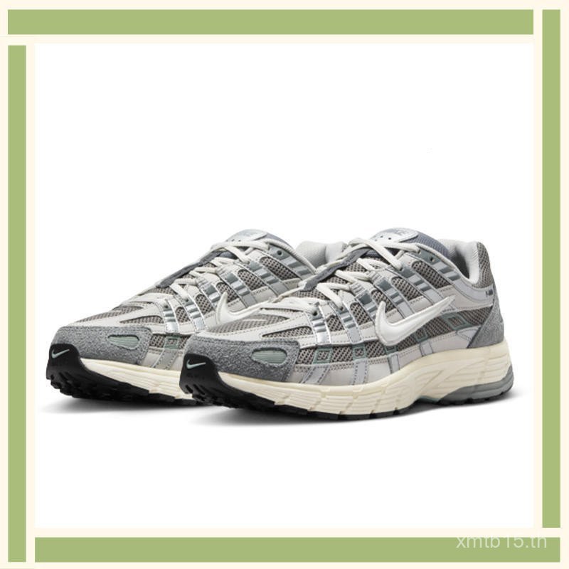 ไทม์จํากัดราคาทําลายเท่านั้นของแท้รองเท้ากีฬาสีขาวเงิน FN7509-029 P-6000 防滑耐磨 男女款 BNS0 BLBJ