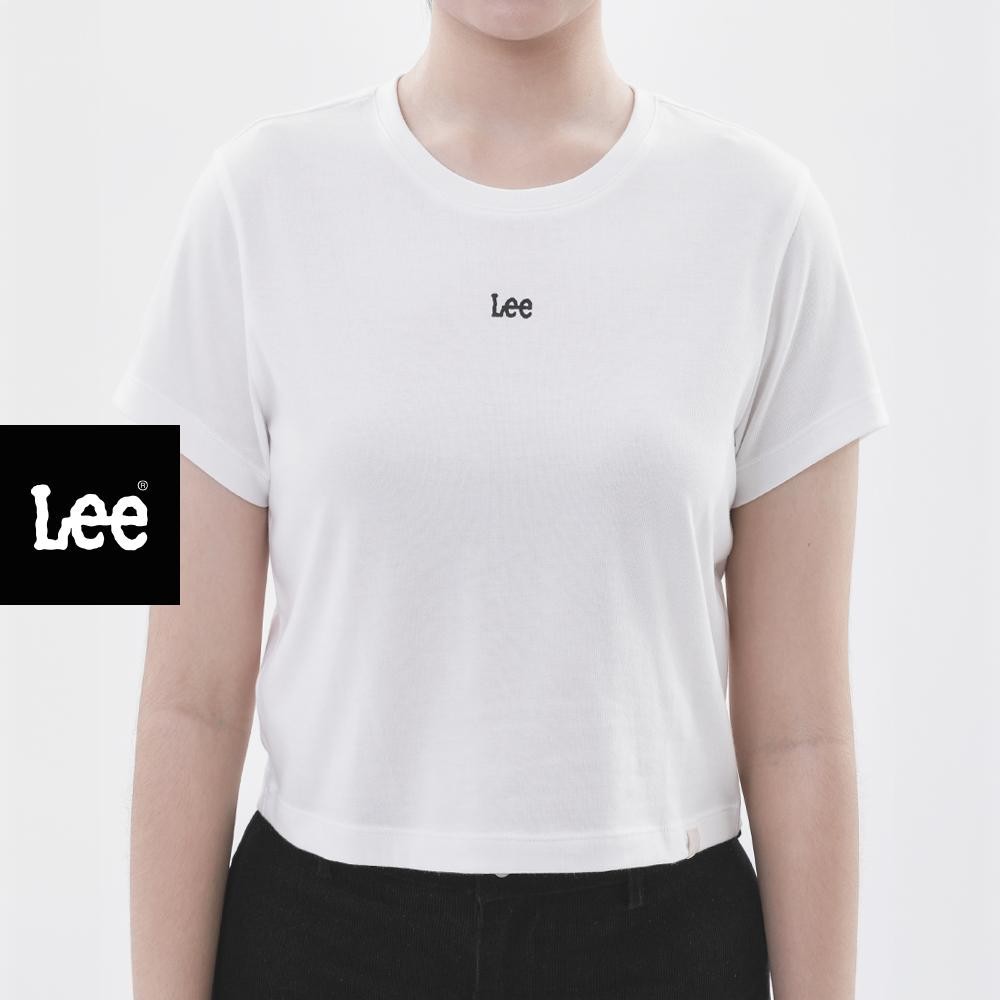 LEE เสื้อยืดแขนสั้นผู้หญิง ทรง Cropped รุ่น LE F125WTSSF01 สีขาว