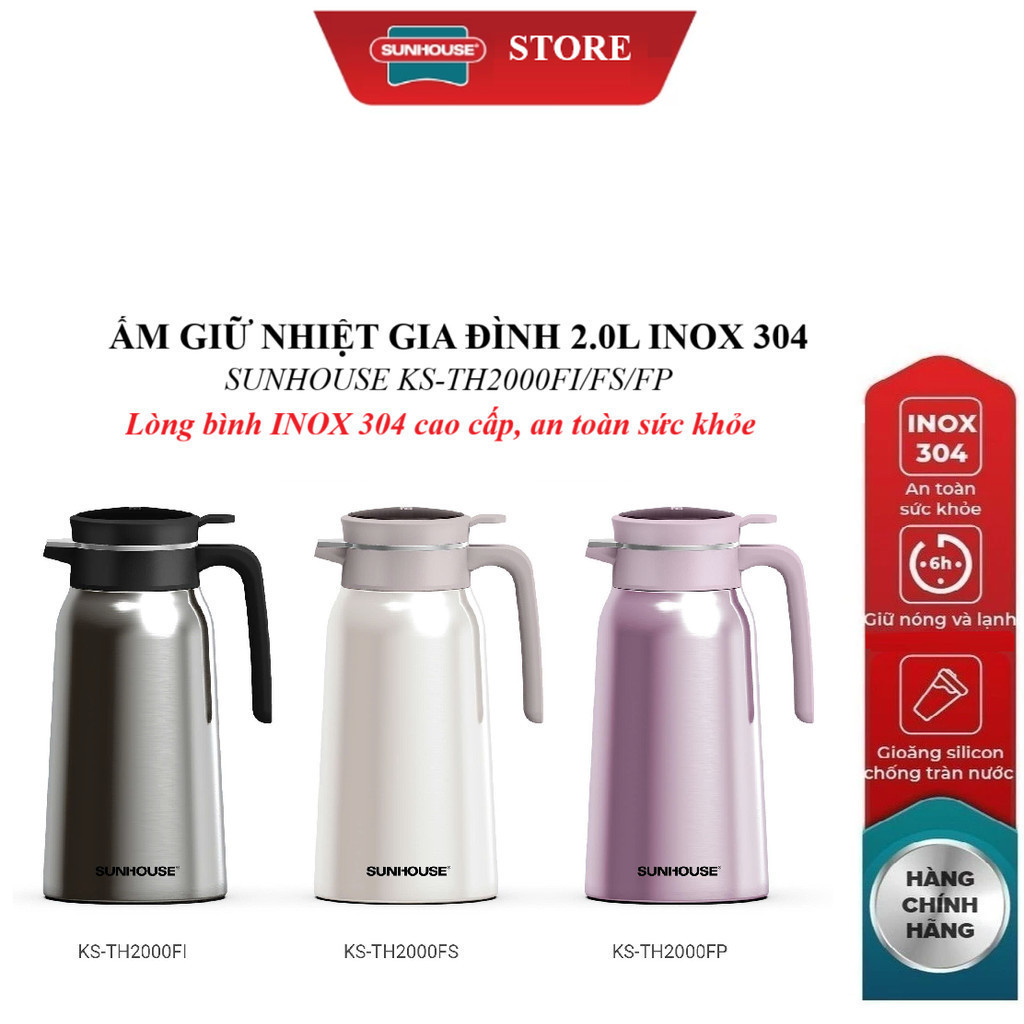 FAMILY HEAT KETTLE 2.0L Stainless Steel 304 SUNHOUSE KS-TH2000FI/ KS-TH2000FS/ KS-TH2000FP NOX 304 ค