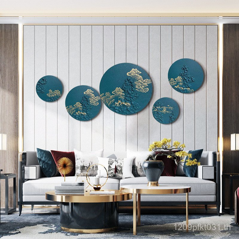 จี้สามมิติทีวีห้องนั่งเล่นห้องนอนสไตล์ทางเข้าพื้นหลังตกแต่งผนังโซฟา OQ5M จี้ตกแต่งผนังสไตล์จีนใหม่ D