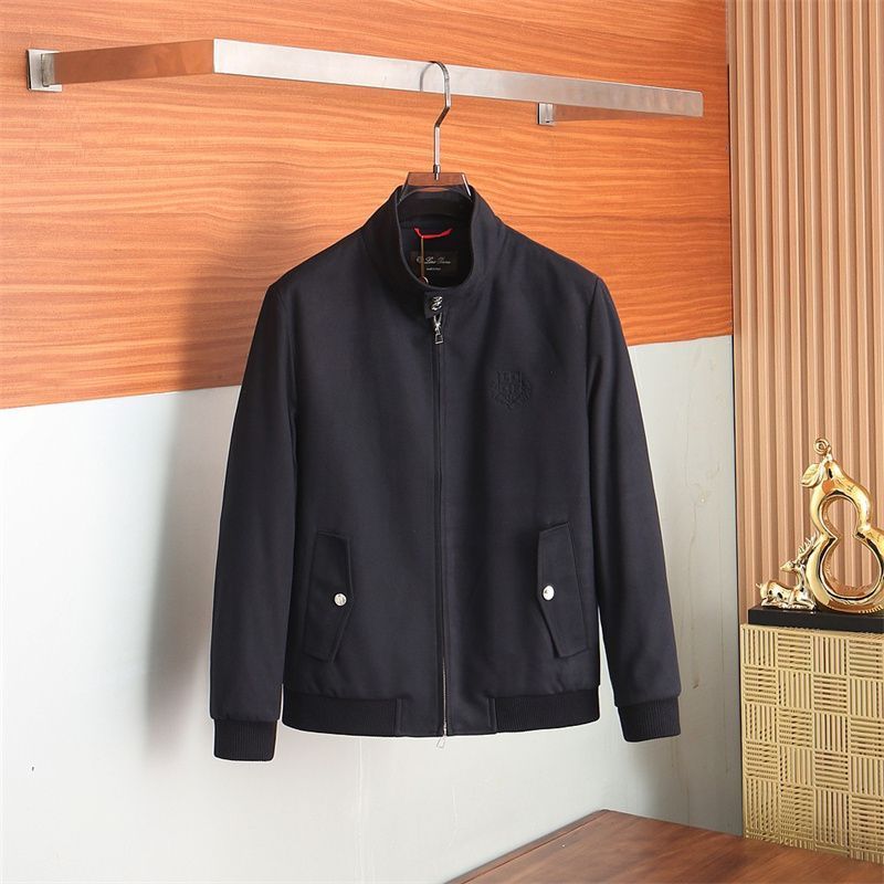 Y2L8 LP*Loro Autumn Winter New fashion Classic Men Stand Collar Button Zipper Letter Embroidery Casu