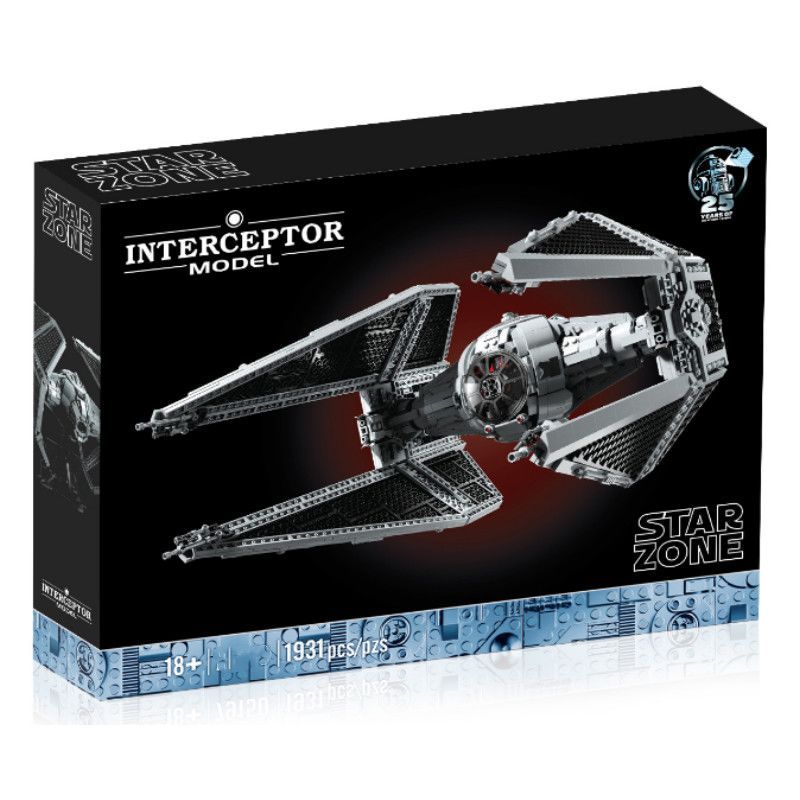 เข้ากันได้กับ Lego Star Wars Series 75382TIE Interceptor Puzzle Assembly diy Building Block ของเล่นข