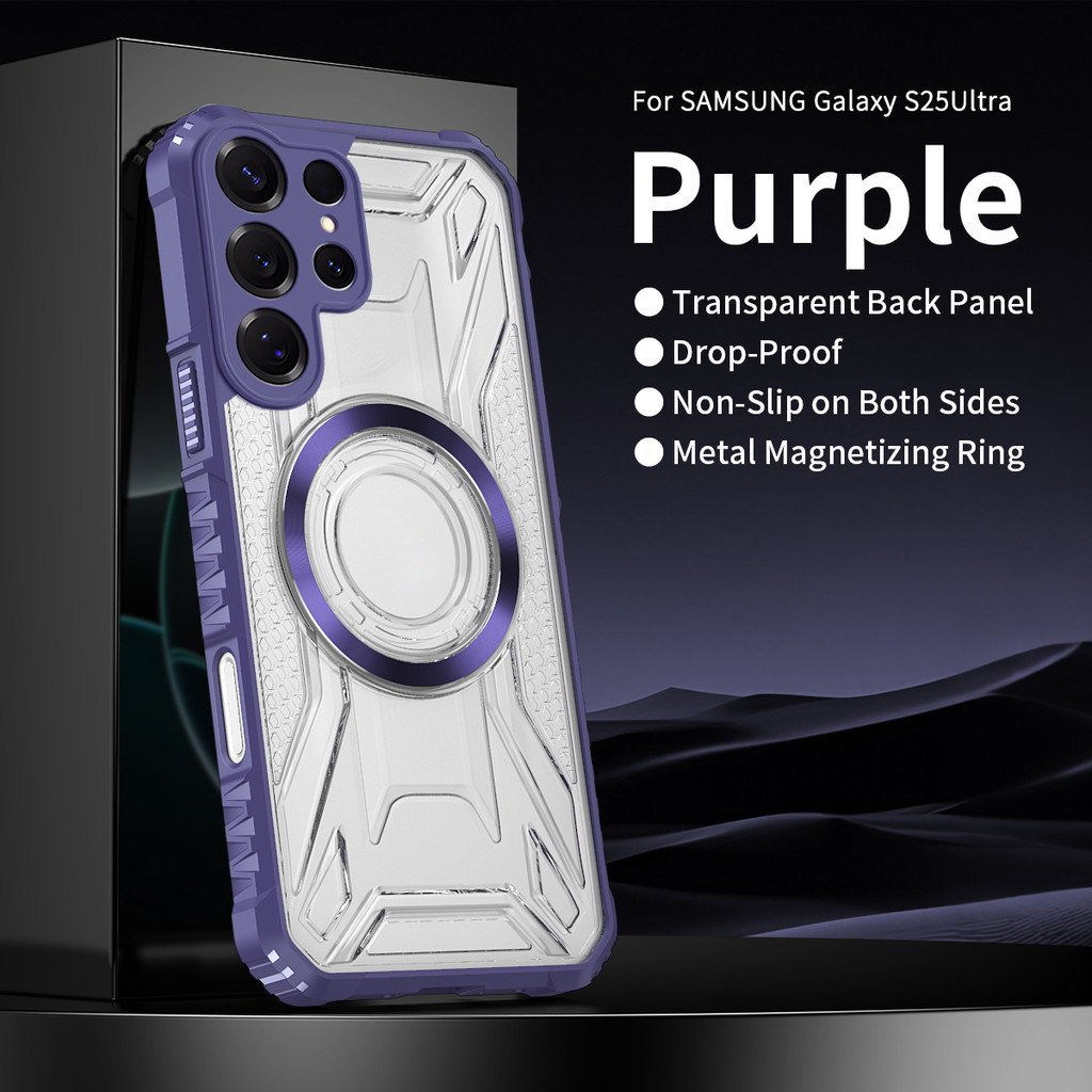 SAMSUNG แม่เหล็กไร้สายชาร์จโปร่งใสเคสโทรศัพท์สําหรับSamsung S26 Ultra Plus S25 Ultra Edge S24 S23 S2