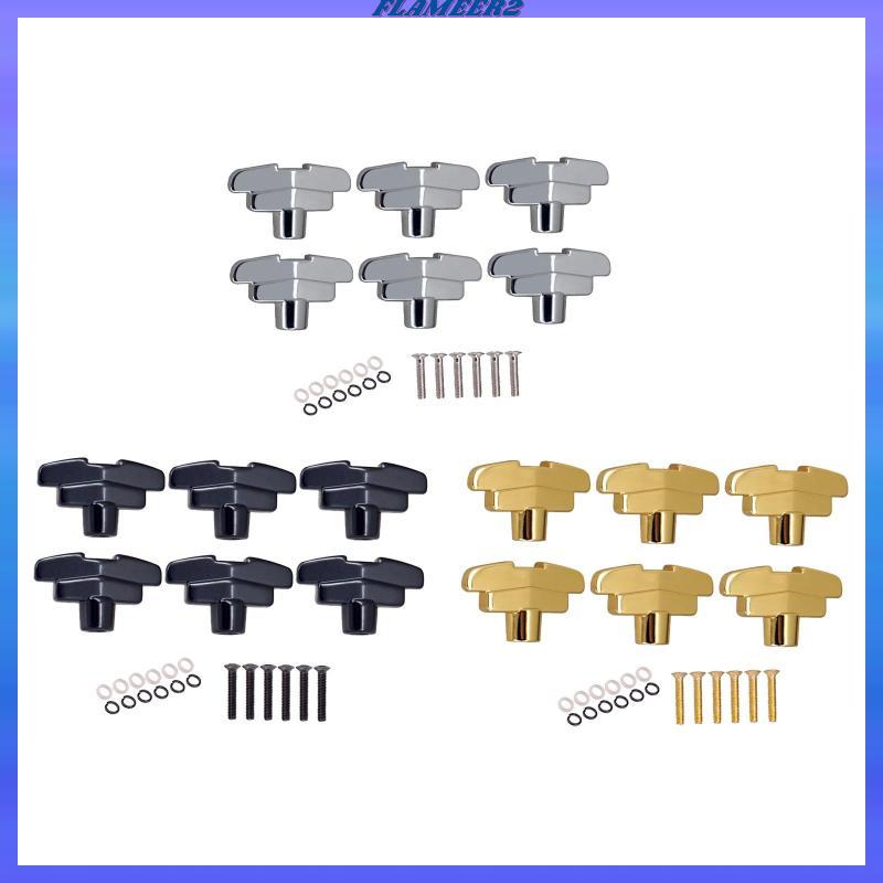 [Flameer2] 6x Guitar Tuner Peg Tuner Head Replacement พร้อมสกรูสําหรับพื้นบ้านคลาสสิก