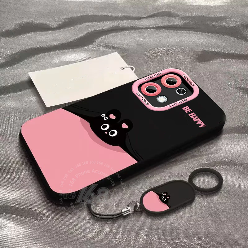เคส OPPO A6 Pro 5G เคส OPPO A6X A6T A6S เคสน่ารักรูปกระต่าย ป้องกันแรงกระแทกพร้อมที่ป้องกันกล้อง หนังสายคล้องโทรศัพท์ ซิลิโคนด้านนุ่ม กันรอยนิ้วมือ