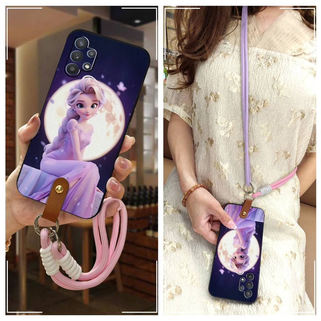 Texture น่ารัก Samsung A32 5G/Jump/SM-A326B/M32 5G อินเดียเคสโทรศัพท์ Soft Case Diagonal Halter คอ C