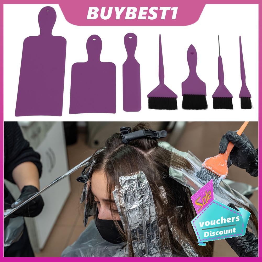 Buybest1 ย้อมผมชุดเครื่องมือ 7 ชิ้นสีเน้นแปรงพาย Balayage คณะกรรมการและชุดแปรงสำหรับเทคนิคร้านทำผม (Roseate)