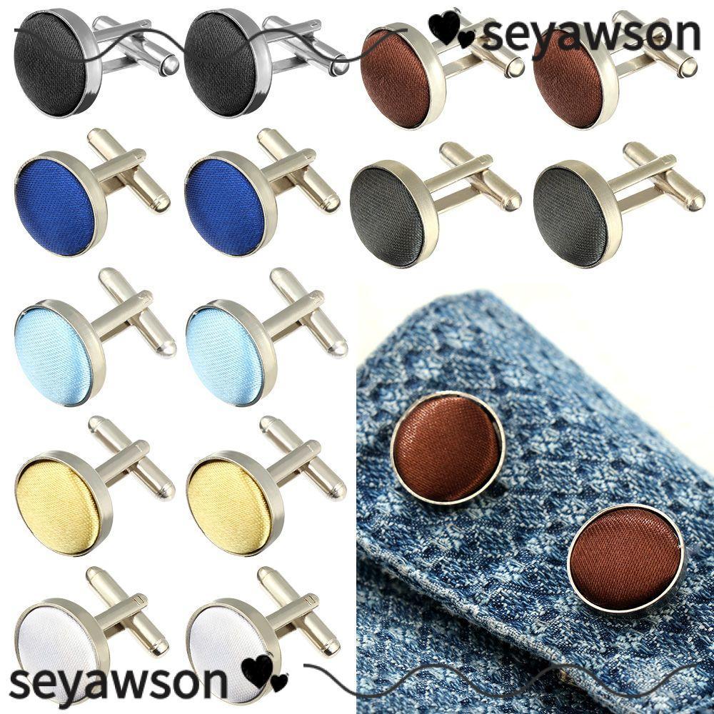 SEYAWSON Mens Cufflinks French Style Wedding Stylish Plain High Quality Novelty Clothes Buttons
