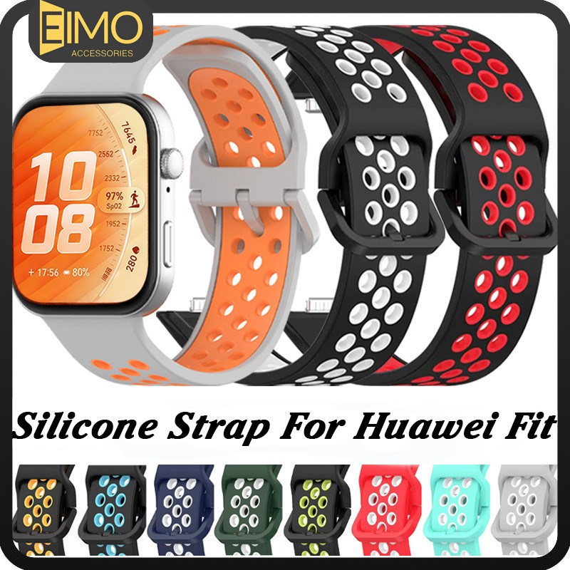 สายซิลิโคนกีฬา for Huawei Watch Fit 5 4 3 / 5 Pro / 4 Pro อุปกรณ์ยางรัด Smartwatch Huawei Fit 3