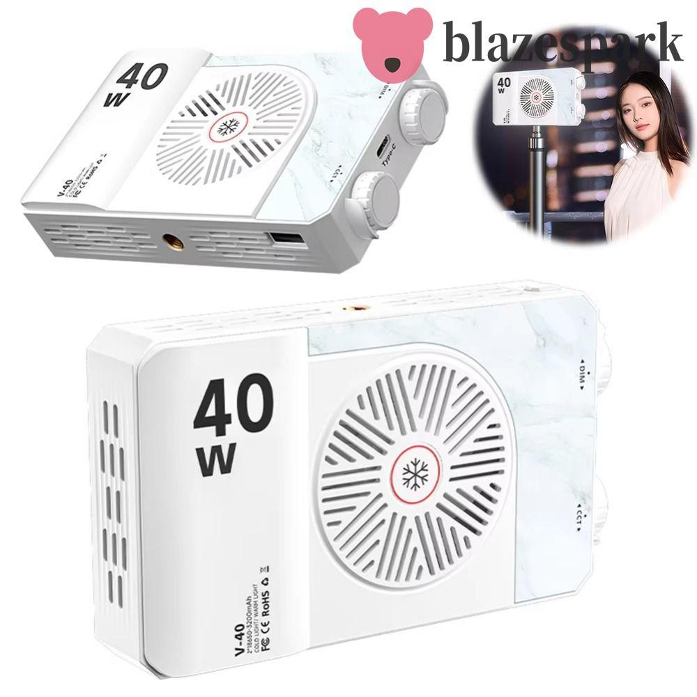 BLAZESPARK RGB ไฟกล้อง LED, 40W 2800-9000K Mini LED โคมไฟวิดีโอ, น้ําหนักเบาปรับ FX 8 โหมด CRI/TLCI 