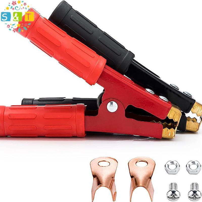 [S&T] 2 ชิ้น 1000A Heavy Duty ทองแดงคลิปจระเข้ Terminal Test แบตเตอรี่ไฟฟ้าจระเข้ Clamp สําหรับจัมเปอร์สาย Boost {th}