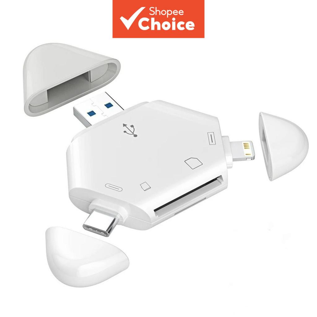 Carder Reader SD TF Cards 3-in-1 สําหรับ iOS Type-C/USB 2.0 เครื่องอ่านการ์ดสําหรับ iPhone/Android/PC อะแดปเตอร์การ์ดหน่วยความจําสําหรับ PC แล็ปท็อปกล้องโทรศัพท์