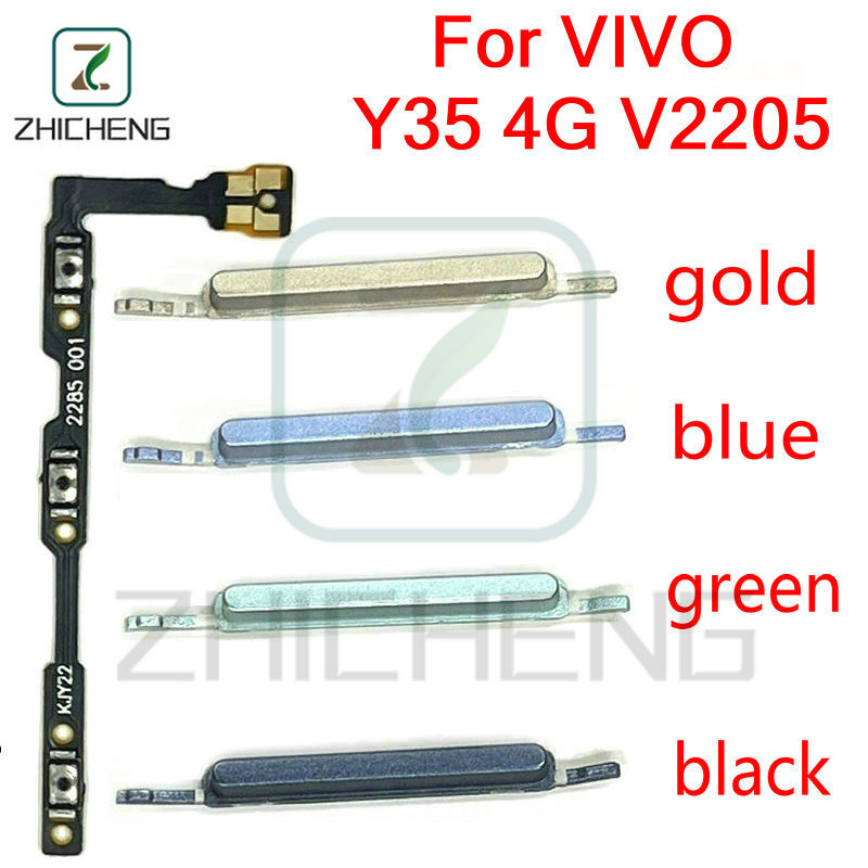 สําหรับ VIVO Y35 4G V2205 ปุ่มด้านข้างปุ่ม Flex Cable Keys ปุ่มปิดระดับเสียงขึ้นและลงด้านข้างเปลี่ยน