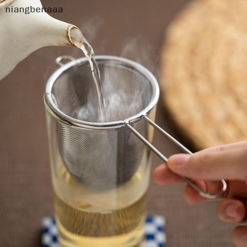 (niangbenaaa) ชาสแตนเลส Infuser ชานํากลับมาใช้ใหม่รั่วกรองกาน้ําชากรองหูเดียวรูปร่างกาแฟสมุนไพรเครื่องเทศดิฟฟิวเซอร์พร้อมที่จับใหม่