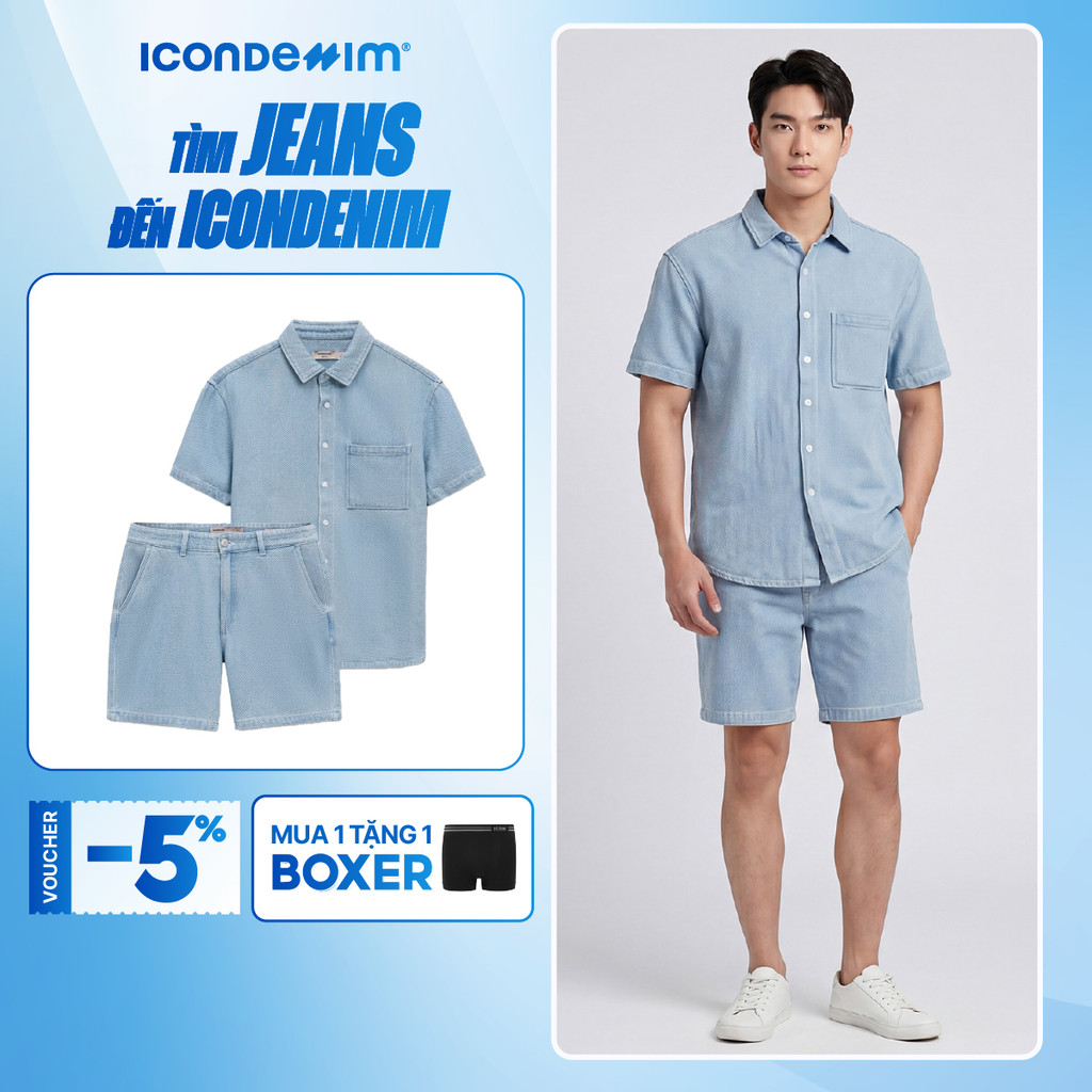 [ซื้อ 1 แถม 1 Boxer] ICONDENIM Lunary Form Boxy Mens Jeans Set SEID0104