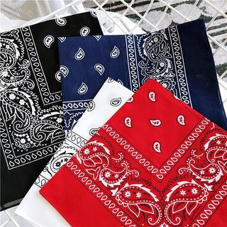 ผ้าเช็ดหน้า ผ้าโพกหัววินเทจ ขนาด 55x55 cm ลายลูกน้ำ paisley ใช้โพกหัวผูกผมชิคๆ DailyGo