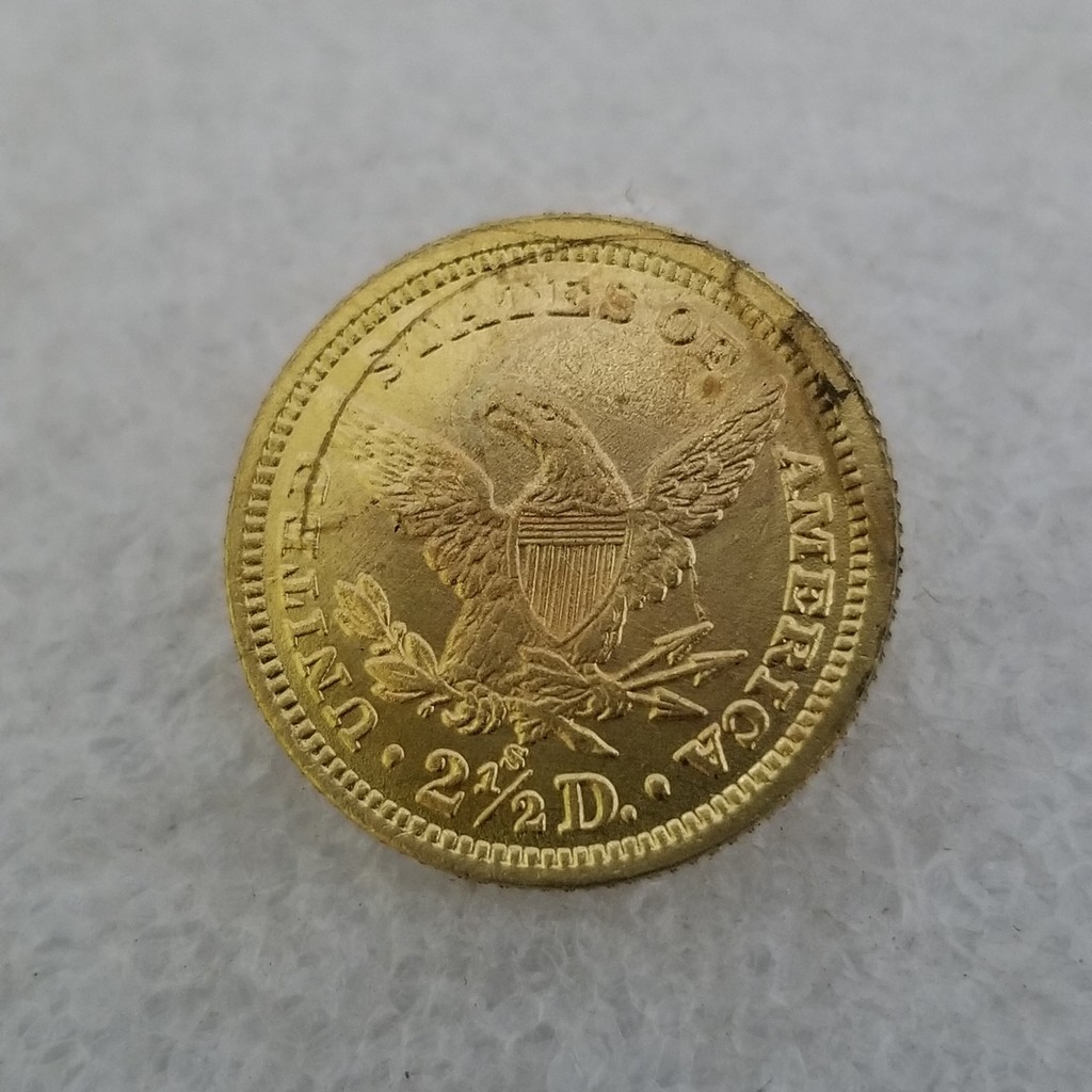 งานฝีมือโบราณ American 1856 วัสดุทองเหลือง S รุ่น 1/2 Silver Dollar Silver Round Collection#4384仿古工艺