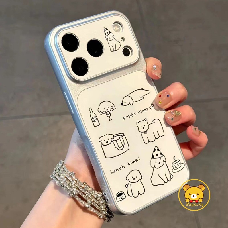 การ์ตูนสุนัขเคสโทรศัพท์สําหรับVivo V70 Elite FE V60 V60E V50 V50E V40 V30 V29 V29E V27 V27E V25 V25E V23 V23 V23E Pro 5G 4GปลอกหนังPUกันกระแทกหมีนุ่มกันกระแทก
