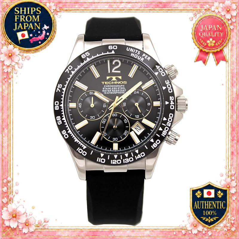 TECHNOS T8C03BH Chronograph 10 ATM Water Resistant