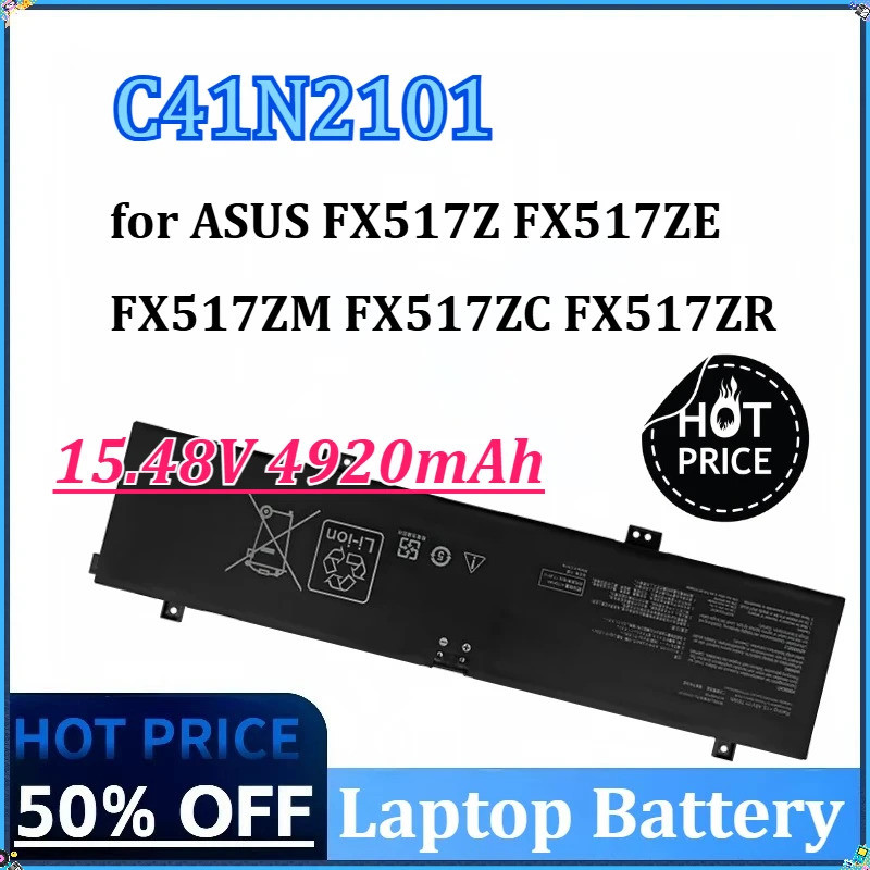 15.48V 4920mAh/76WH ใหม่ C41N2101 แบตเตอรี่แล็ปท็อปสําหรับ ASUS FX517Z FX517ZE FX517ZM FX517ZC FX517