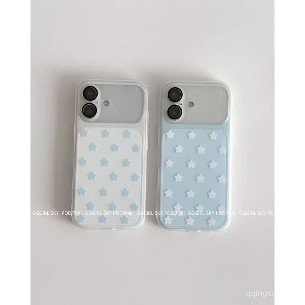 เคสโทรศัพท์ เหมาะสําหรับ iPhone ญี่ปุ่นเกาหลีแบบเต็มหน้าจอ Blue Star เหมาะสําหรับ iPhone15 16 เคสโทรศัพท์ 17promax สไตล์ใหม่ 13 รวมทุกอย่าง 14 เคสป้องกันอินเทรนด์
