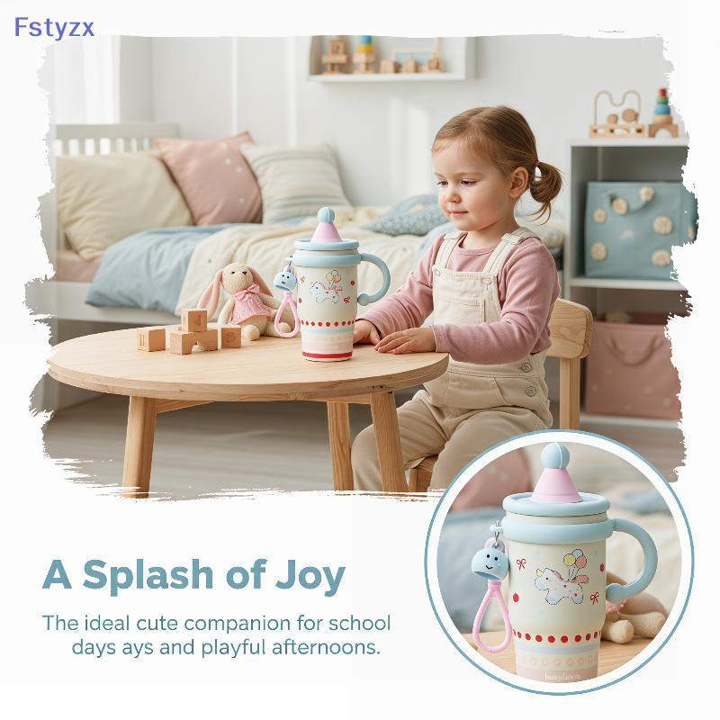 Fstyzx Charming 600ml สแตนเลส 316 Tumbler การ์ตูนสําหรับสาว Ultimate Travel ถ้วยกาแฟ FY