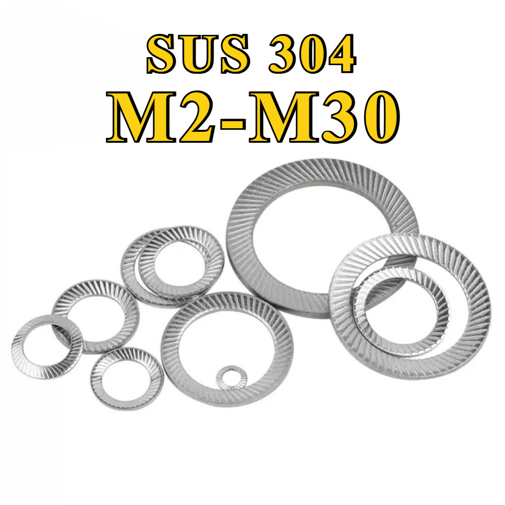 แหวนรอง แหวนรองน็อต ล็อค ฟันบนลาง กันสั่น กันคลาย สเตนเลส 304 / Serrated Lock Washer M2-M30[NBL] ราคา ถูกที่สุด ดีลบีเคเค แกลเลอรีภาพที่ 7