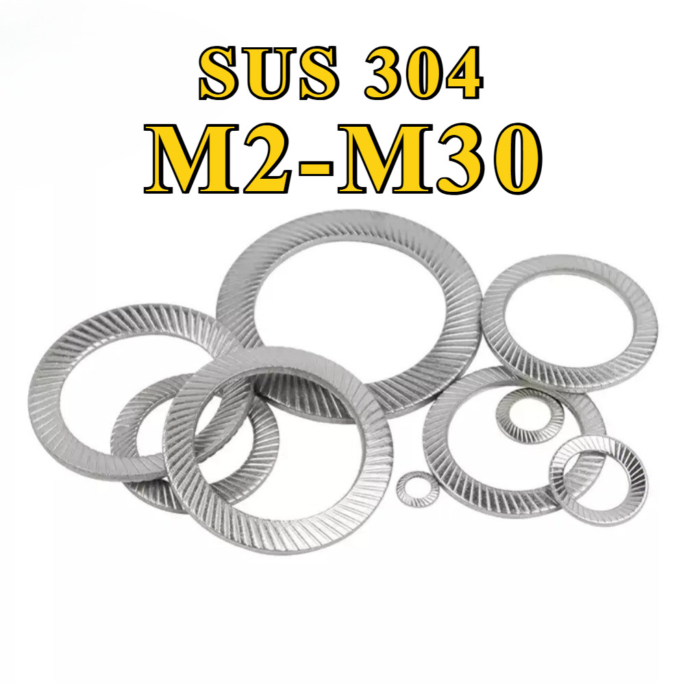 แหวนรอง แหวนรองน็อต ล็อค ฟันบนลาง กันสั่น กันคลาย สเตนเลส 304 / Serrated Lock Washer M2-M30[NBL] ราคา ถูกที่สุด ดีลบีเคเค แกลเลอรีภาพที่ 8