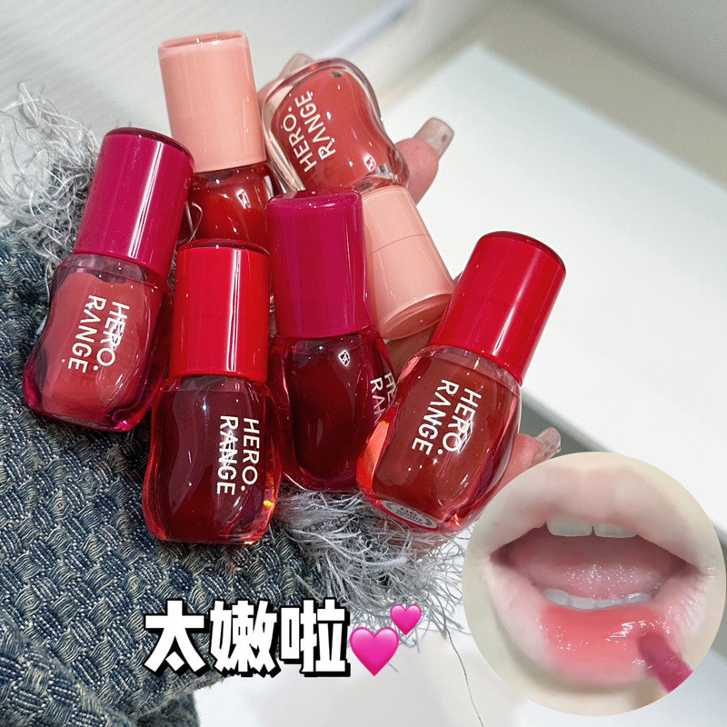 สินค้าใหม่ทุกวัน/HERORANGE HERORANGE Mirror Lip Glaze Long-Lasting Water Glossy Lip Moisturizing นัก