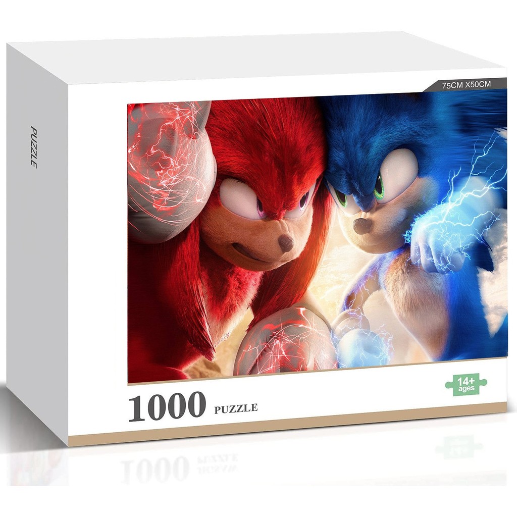 Knuckles Echidna Sonic The Hedgehog 2 จิ๊กซอว์ไม้สีสันสดใสสําหรับเด็กอะนิเมะเกมทางปัญญาของเล่นบรรเทา