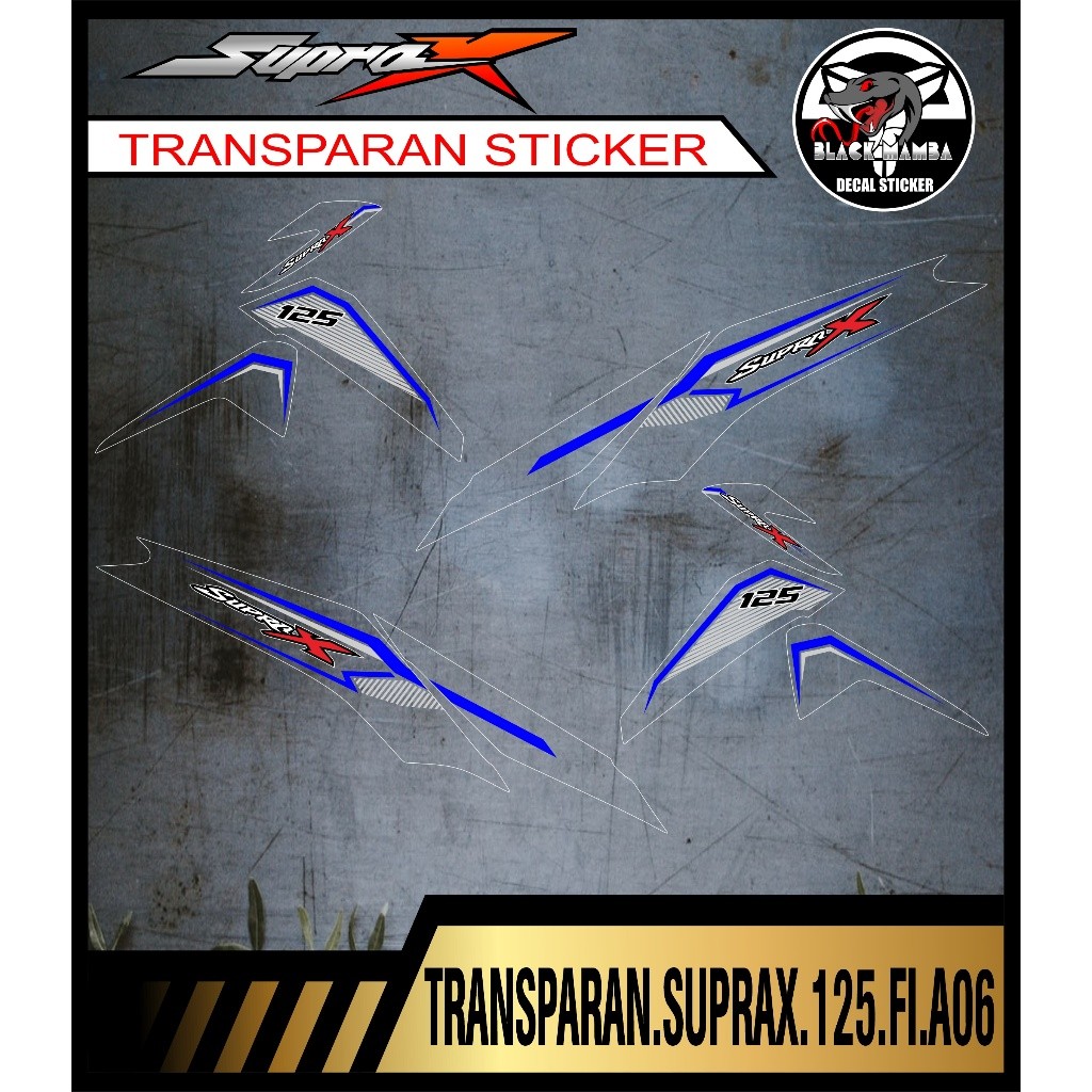 TRANSPARENT STRIPING SUPRA X FI สติ๊กเกอร์ SUPRA X 125 FI TRANSPARENT สติ๊กเกอร์ C0DE A06