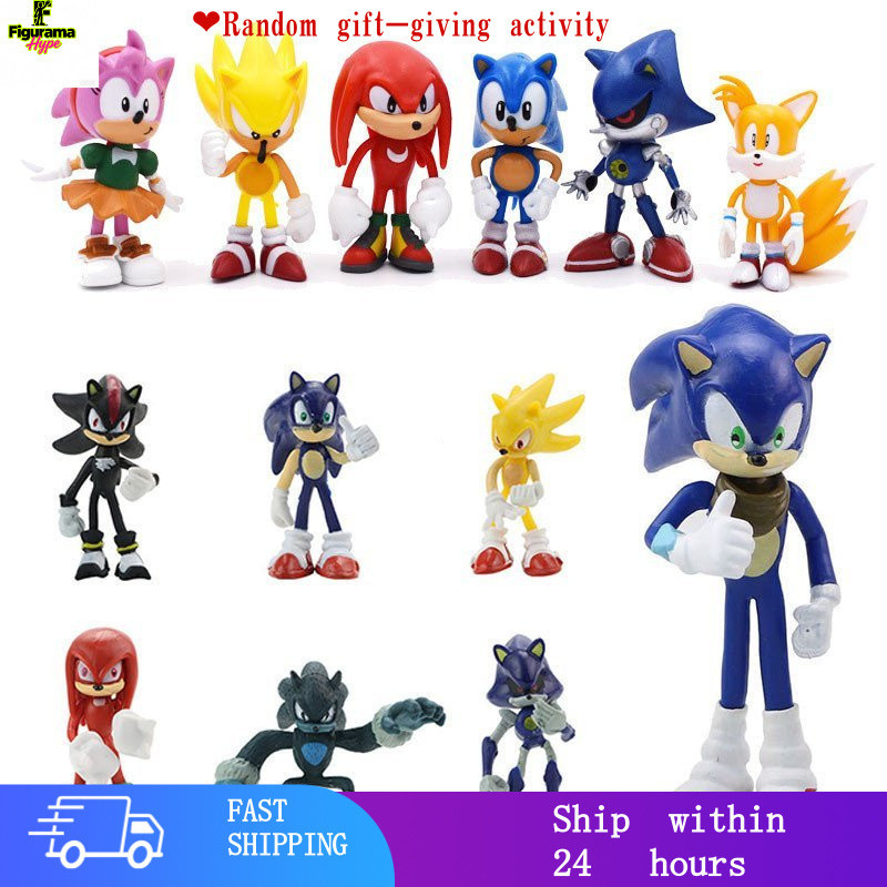 Nodechloaf ของเล่นโมเดล Sonic The Hedgehog สําหรับเด็กชุดของขวัญ 12 ชิ้นชุด Sonic Action Figure