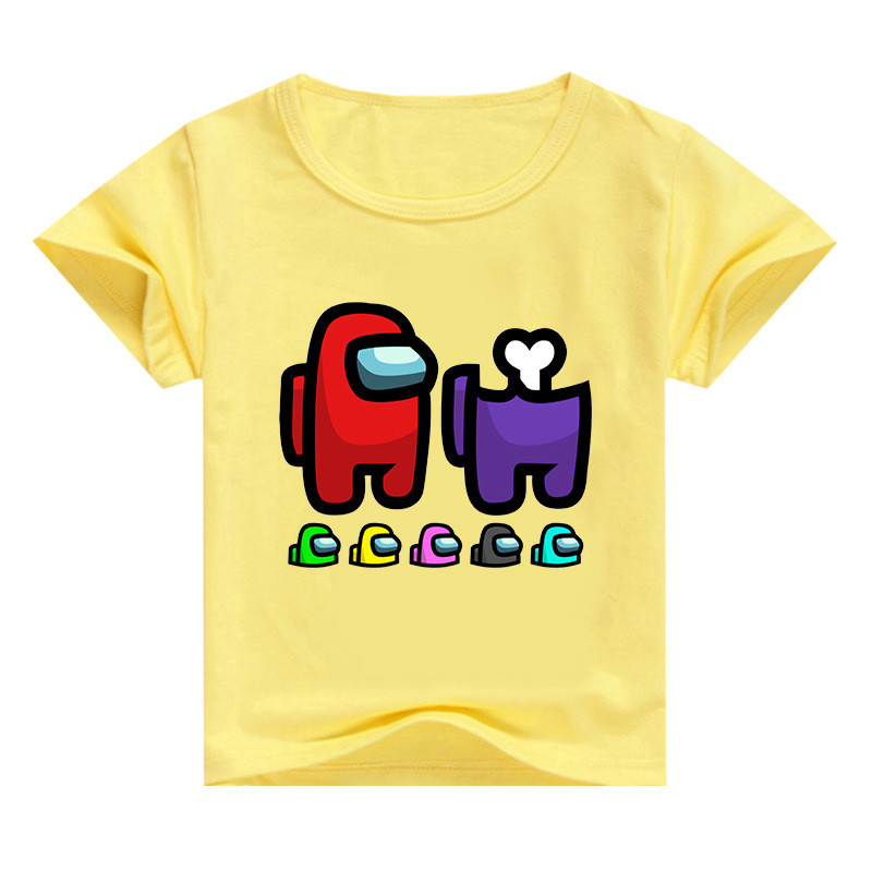 20262021เสื้อผ้าเด็กสไตล์ใหม่เกมการ์ตูนตัวอักษรแฟชั่นอินเทรนด์รอบคอแขนสั้นเสื้อยืดOne Piece Shipment