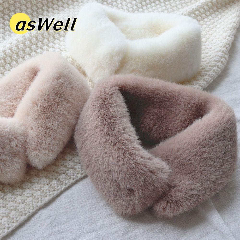 ASWELL คอลเลอร์ขน faux mink อุ่นสำหรับผู้หญิง