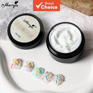 เจลเพ้นท์เล็บ Monja 15ml เจลแกะสลักสีขาว ไม่ต้องเช็ดมือ เจลป…
