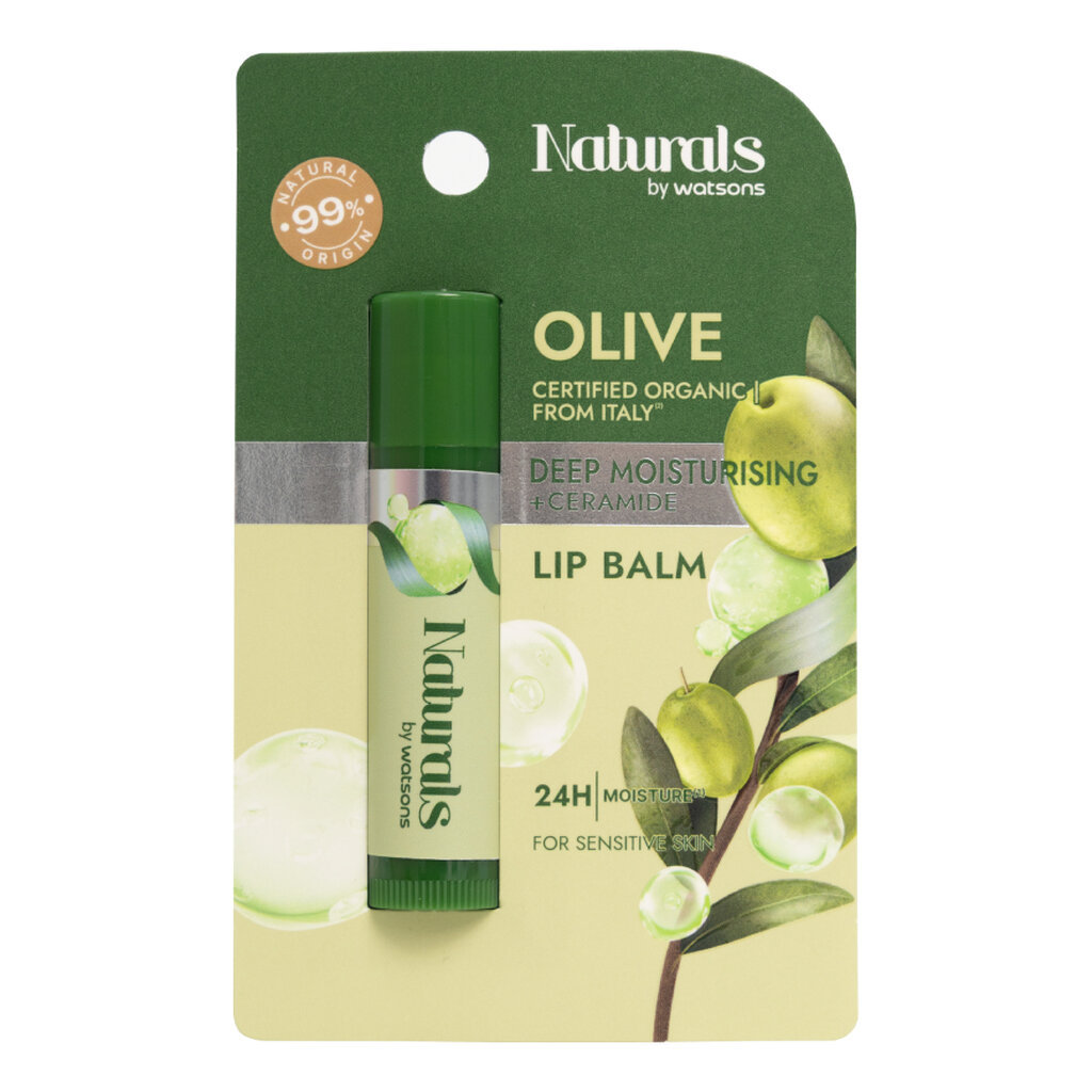 Naturals by Watsons เนเชอรัล บาย วัตสัน โอลีฟ ดีพ มอยซ์เจอไรซิ่ง ลิป บาล์ม 4.5ก.