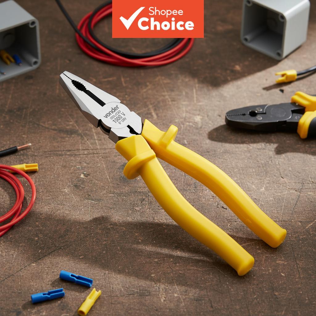 VONDER คีมอเนกประสงค์ขนาด 8 นิ้ว ฉนวน 1000V เครื่องมือสําหรับช่างไฟฟ้าและมืออาชีพ
