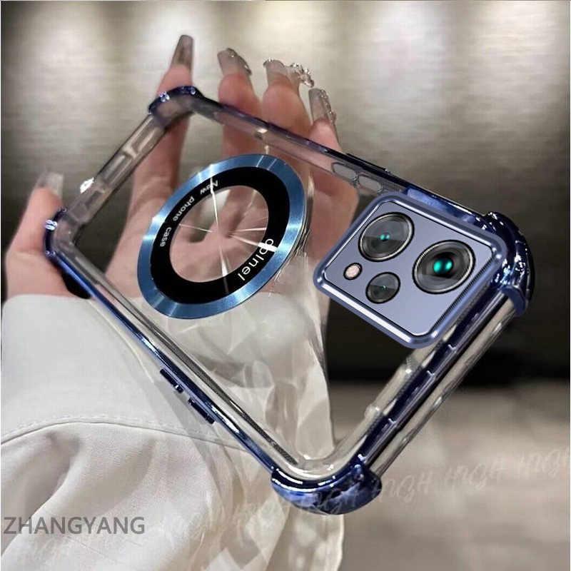 สําหรับRealme 9 4G 9 Pro PlusกันกระแทกElectroplatedโปร่งใสความละเอียดสูงเคสโทรศัพท์ความงามแม่เหล็กดูดออกแบบซิลิโคนTPU Soft Shell - รูปที่ 4