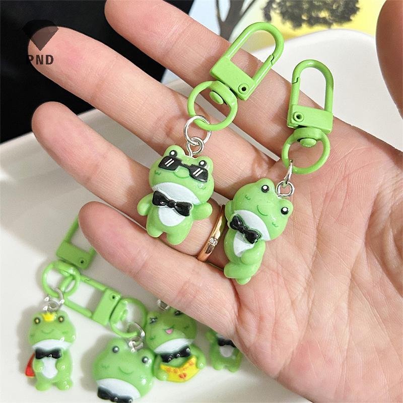 PND น่ารักการ์ตูนสีเขียวกบพวงกุญแจสัตว์น่ารักพวงกุญแจกระเป๋าถือจี้ Charms รถอุปกรณ์เสริมสําหรับสาวเครื่องประดับของขวัญ raoog - รูปที่ 4