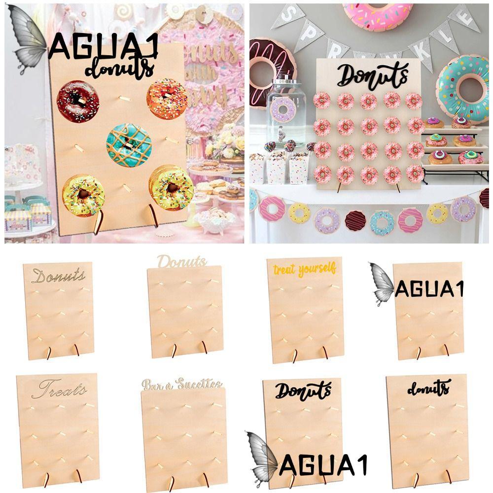 AGUA1 Doughnut Rack Candy งานแต่งงานตกแต่งอุปกรณ์ปาร์ตี้ไม้โดนัทถือ
