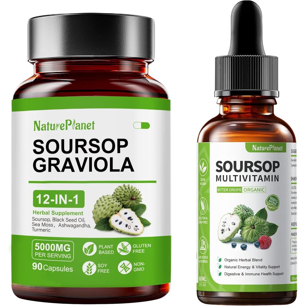 NaturePlanet Soursop Bitters Liquid Drops และ Soursop Bitters Capsules Bundles