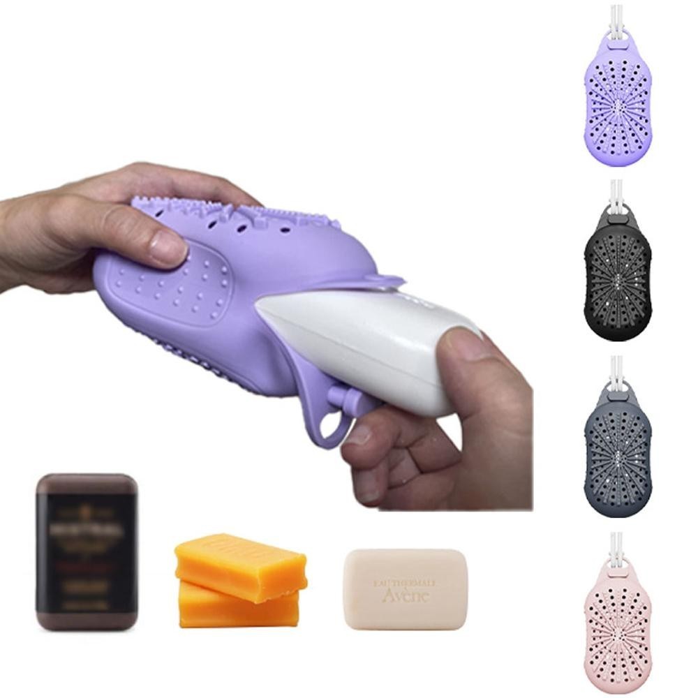 ซิลิโคนสบู่กระเป๋า Exfoliating Soap Preserver Exfoliating แปรงถุงตาข่ายสบู่กระเป๋าสําหรับอาบน้ํา F2s