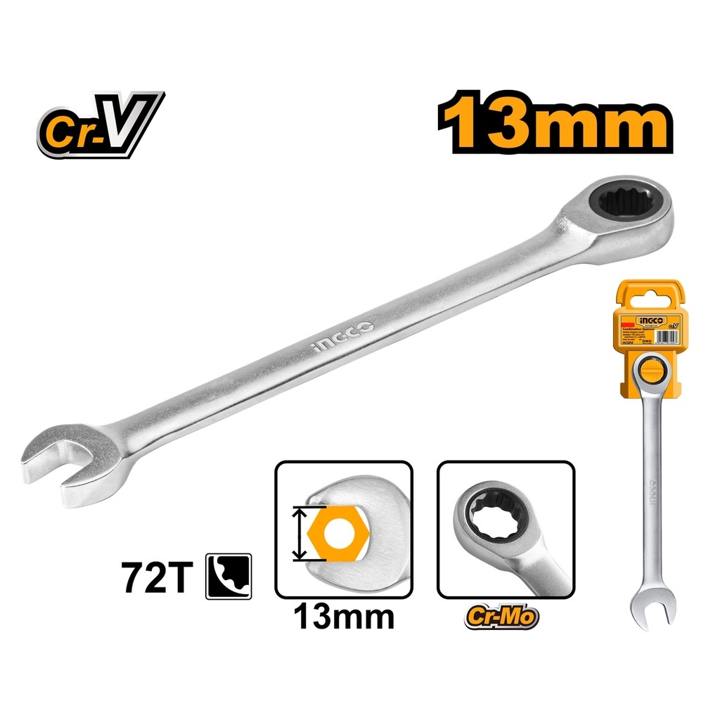INGCO HCSPAR131 ประแจแหวนเกียร์ เบอร์ 13 RATCHET SPANNER (อิงโก้)