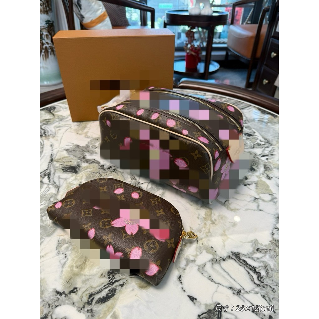 Spot Goods#New l Home Sakura Makeup Bag Clutch+Cosmetic Bag Gift Box Packaging1207hw