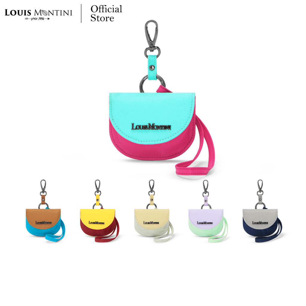 Louis Montini (Color Up) กระเป๋าใส่เหรียญผ้าไนล่อนกันน้ำ สำหรับคล้องกระเป๋า มีฝาปิด CVRS019