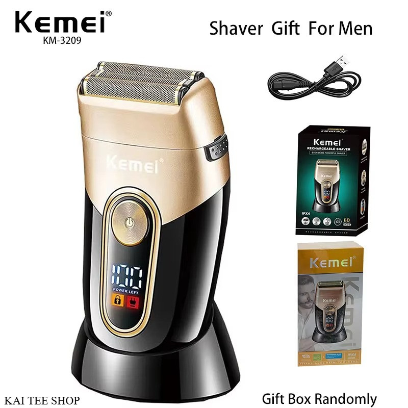 Kemei KM-3209 เครื่องโกนหนวดไฟฟ้า เครื่องแรงเสียงเงียบ ใช้งานสะดวก โกนหนวด โกนขนขา โกนขนแขน
